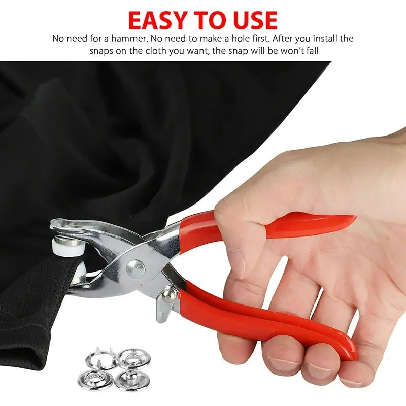 Snap Fastener Kit with Pliers – 400-Piece Metal Buttons