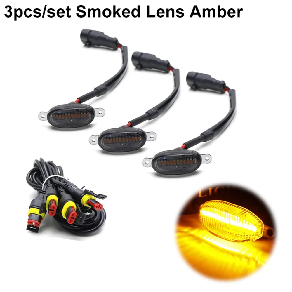 Smoked Lens LED Front Grille Marker Lights for Trucks & SUVs