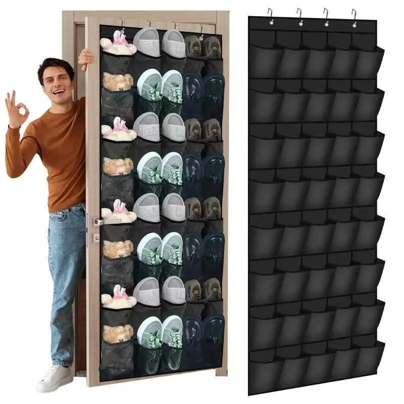 Over-the-Door Hanging Shoe Organizer with Mesh Pockets