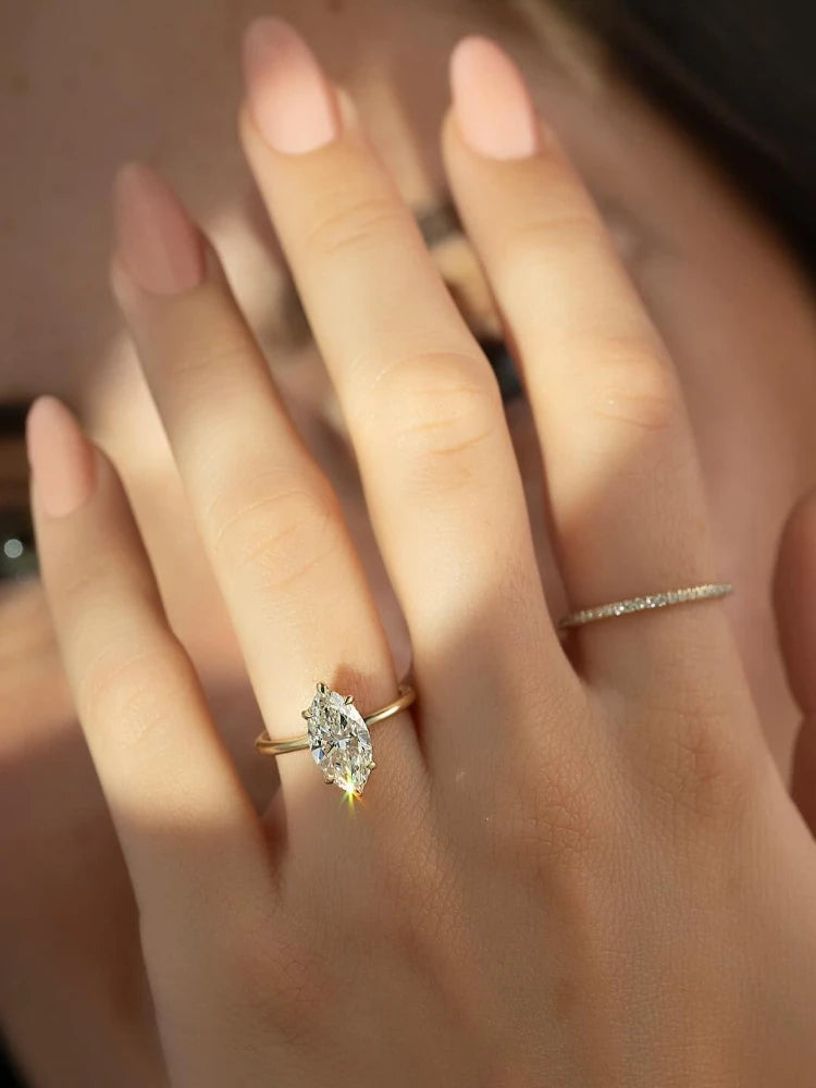 Marquise Zircon Sterling Silver Ring