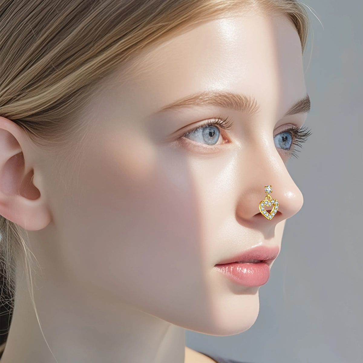 L-förmiges Nasenpiercing mit Fünfblättrigem Blumenanhänger