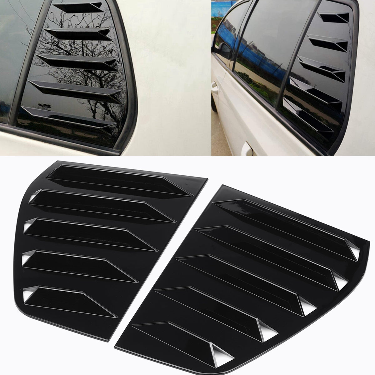 Black rear window louvers for Volkswagen Golf 7 or 7.5 car