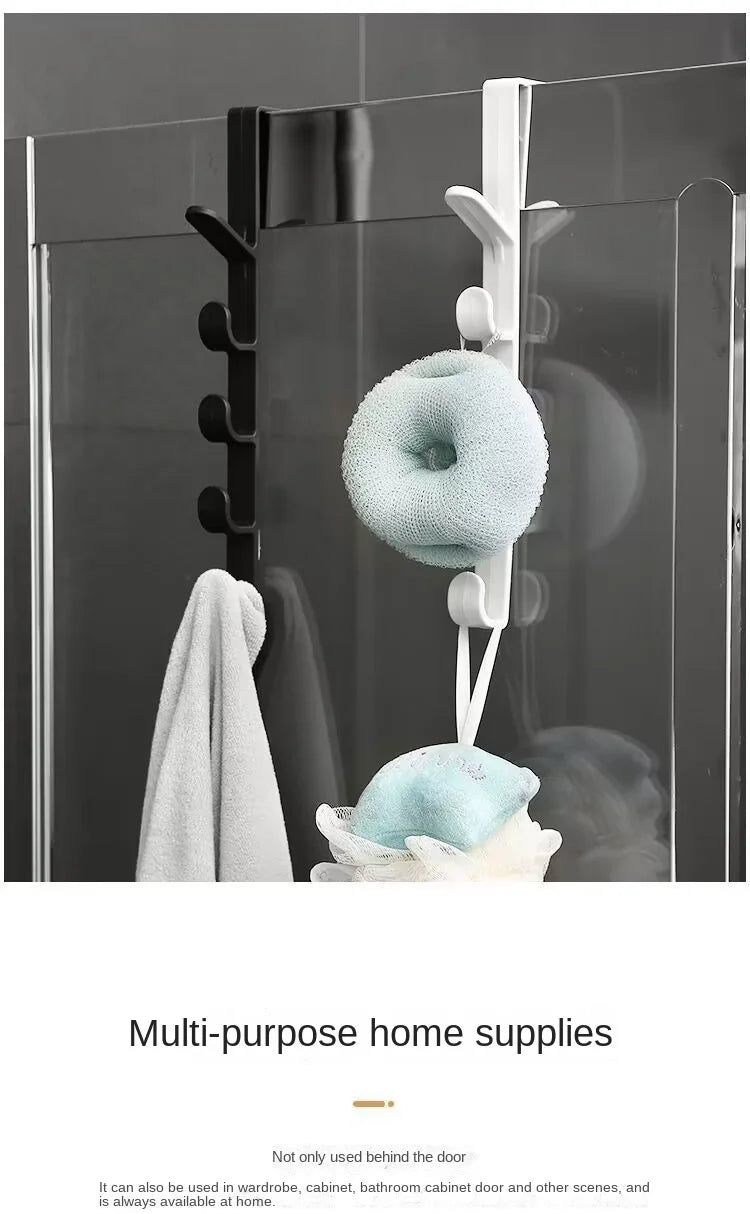5-Hook Over-the-Door Coat Hanger for Closet & Cabinet Storage