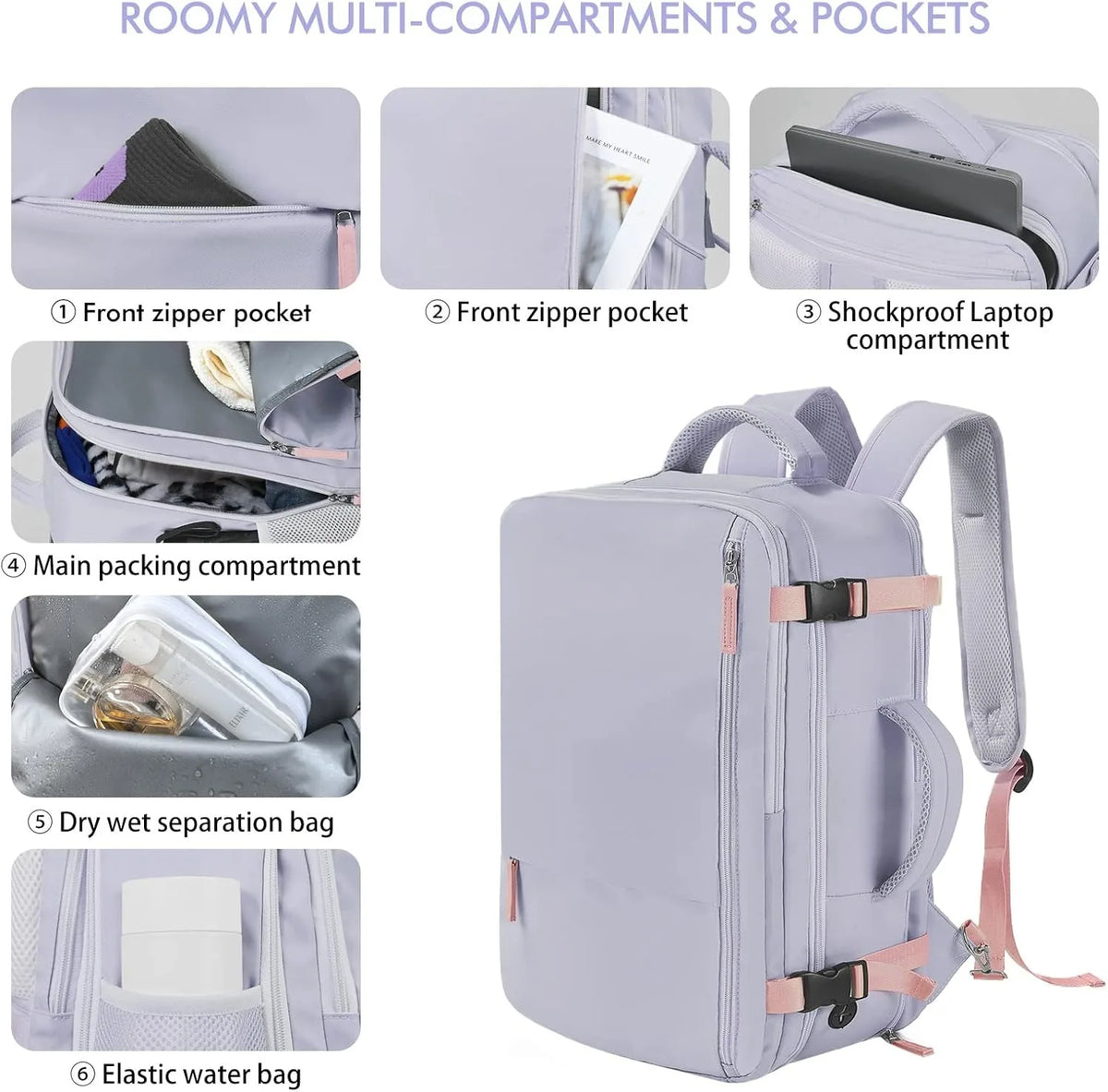 Large-Capacity Travel Laptop Backpack for Men and Women
