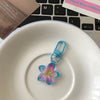 Colorful Flower Resin Keychain with Zinc Alloy Clip