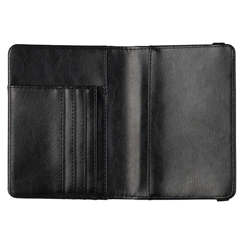 Classic PU Leather Passport Holder with US Flag Detail