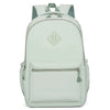 A light mint green urban nylon backpack with a gray strap and diamond-shaped logo.