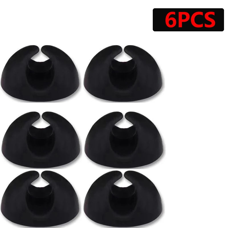 Adhesive Silicone Cable Clips for Desk Organization (6 Pack)