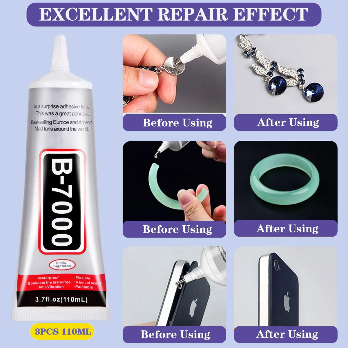 Premium Clear Jewelry Glue for Stones, Gems & Repairs