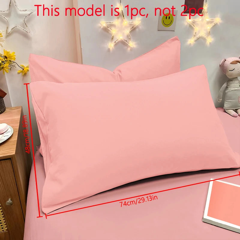 Matte Solid Color Pillowcase with Envelope Closure