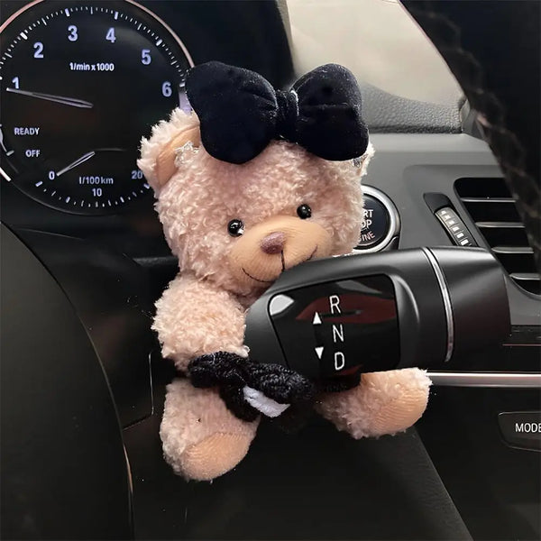 Cute Plush Bear Car Gear Shift Cover