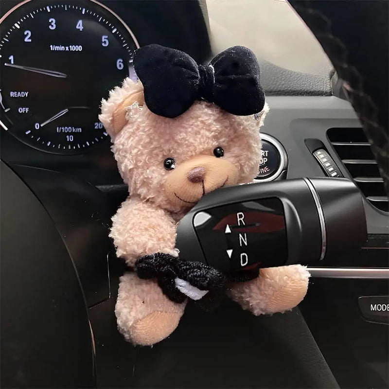 Cute Plush Bear Car Gear Shift Cover