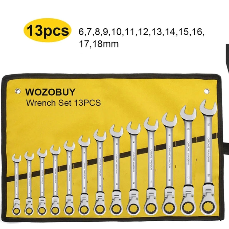 Flex-Head Ratcheting Wrench Set