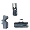 A set of belt clip hook bits and a holder for cordless drill bits.
