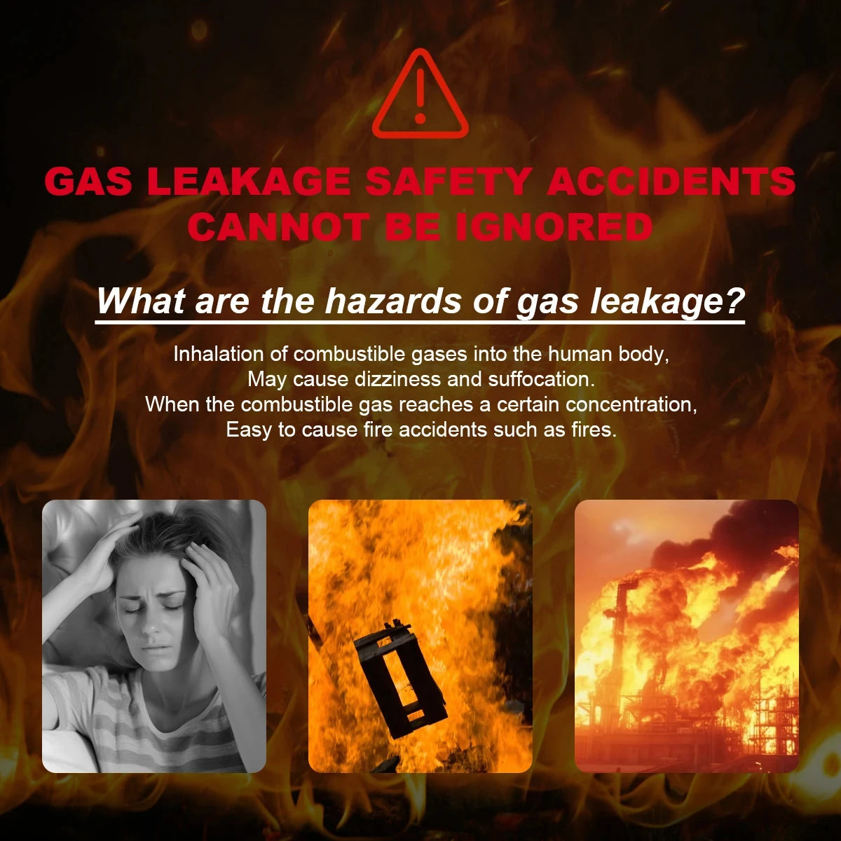 Portable Combustible Gas Leak Detector with Flexible Probe