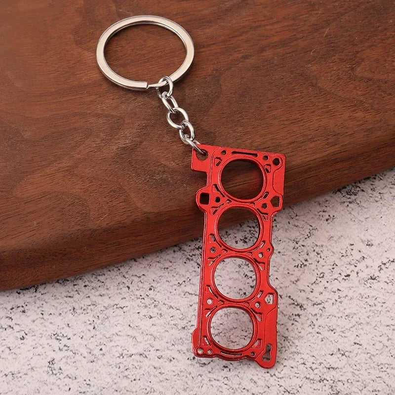 Gearbox Keychain with Turbo Hub and Brake Disc Pendant