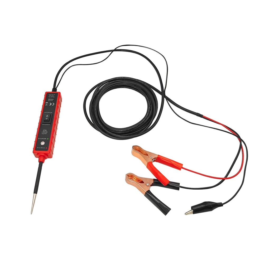 Automotive Circuit Tester with Digital Voltage Display and LED Probe