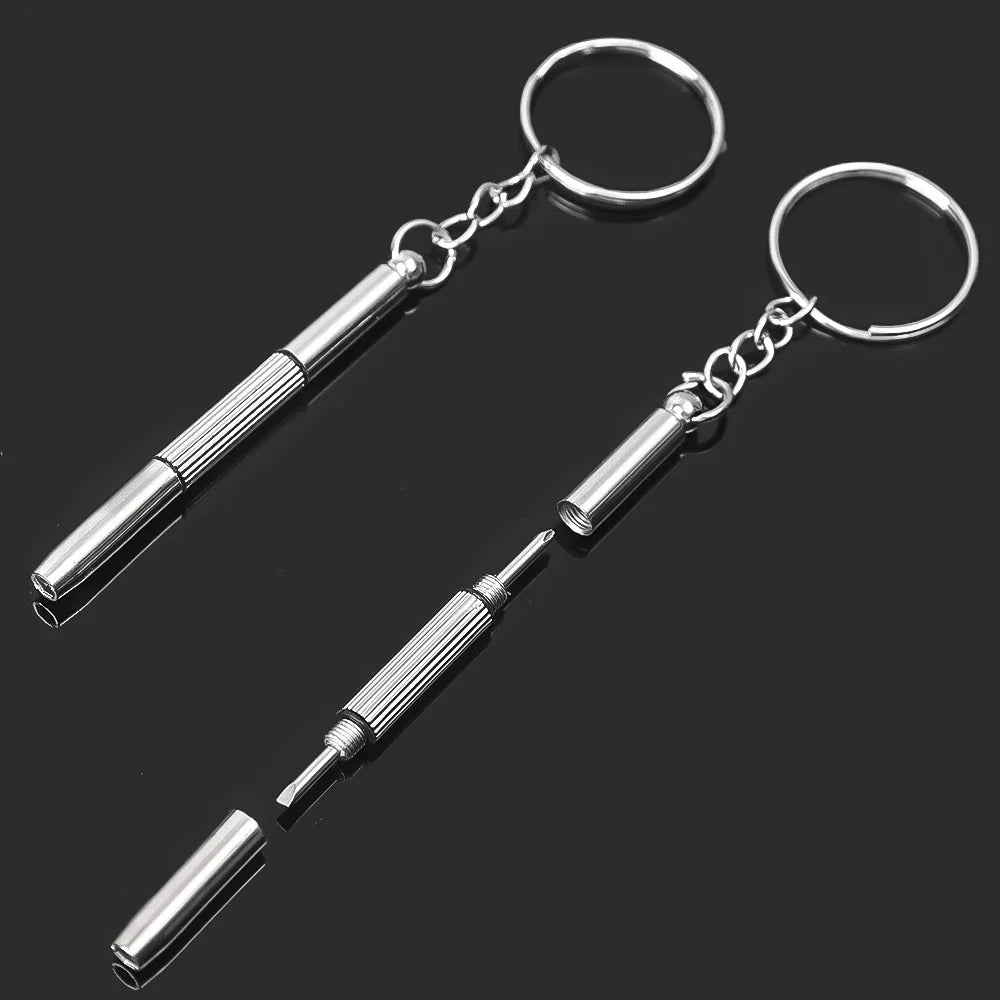 Silver silicone air chamber nose pads with a mini screwdriver for glasses repair