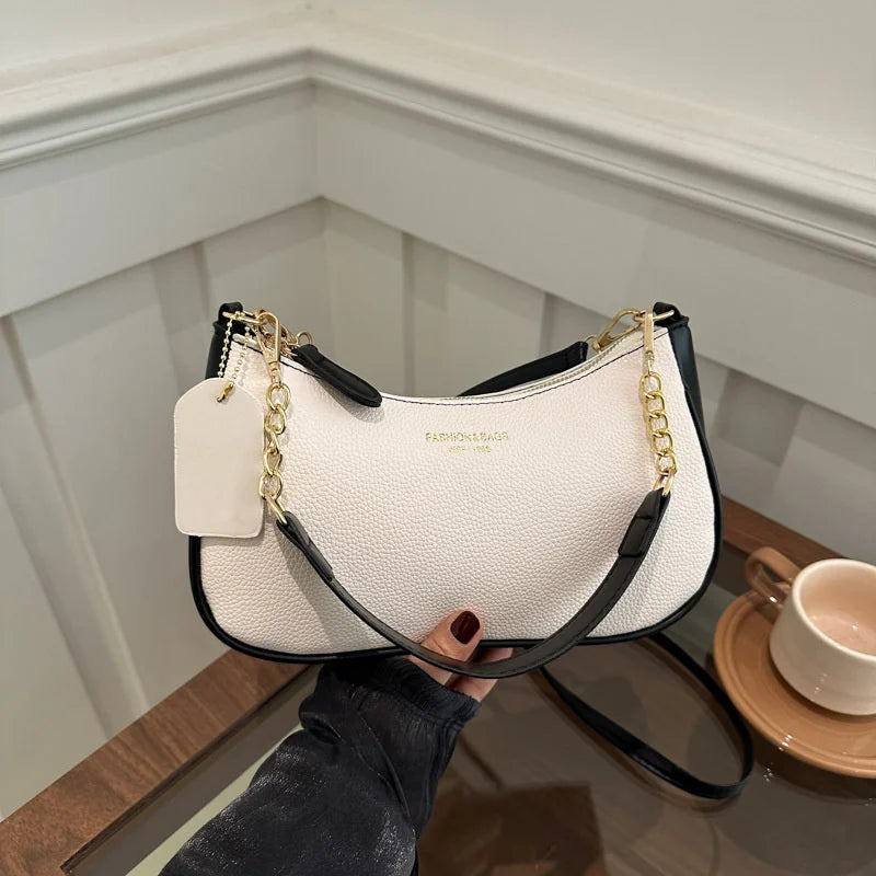 Chic Leder-Crossbody-Tasche mit verstellbarem Riemen