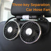 Dual-Head USB Car Fan with Adjustable LED Light