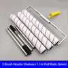 Set of 3 brush heads, shelves, and 1.1m pull rods for paint rollers with aluminum alloy handles