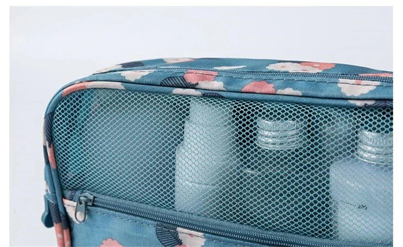 Floral Print Waterproof Hanging Travel Toiletry Bag