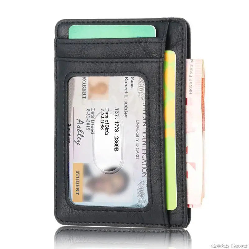 Slim RFID-Blocking Zipper Wallet