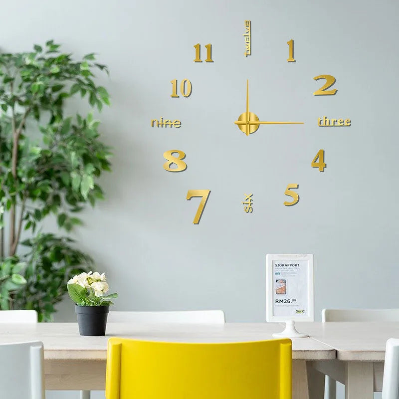 Modular 3D Number Wall Clock with Silent Movement