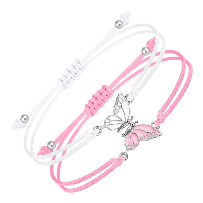 Butterfly Charm Friendship Bracelets (Set of 2)