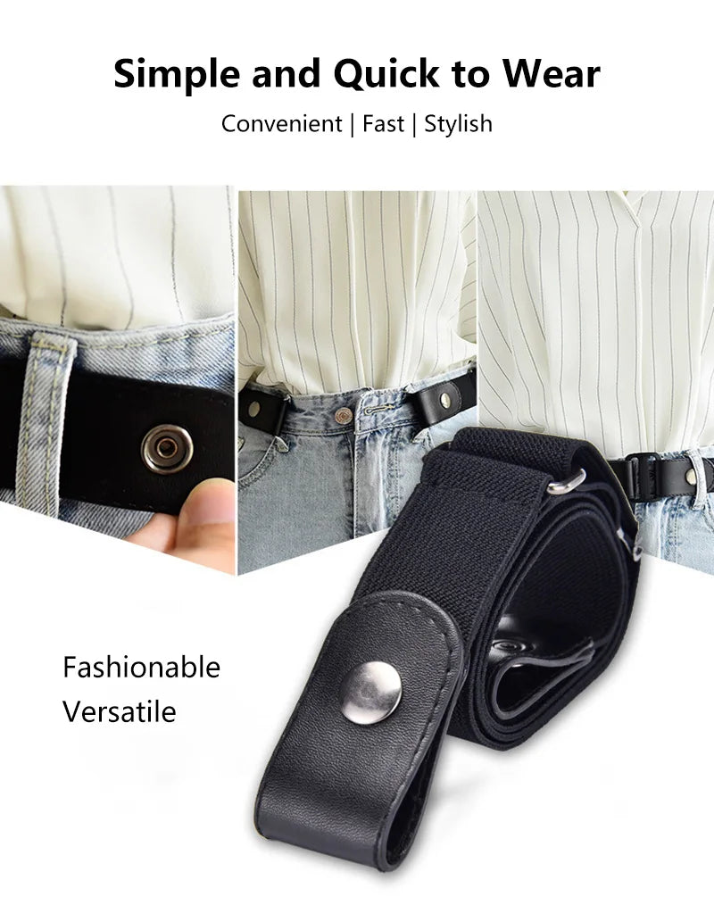 Invisible Elastic Belt for Women – Adjustable No-Buckle Waistband