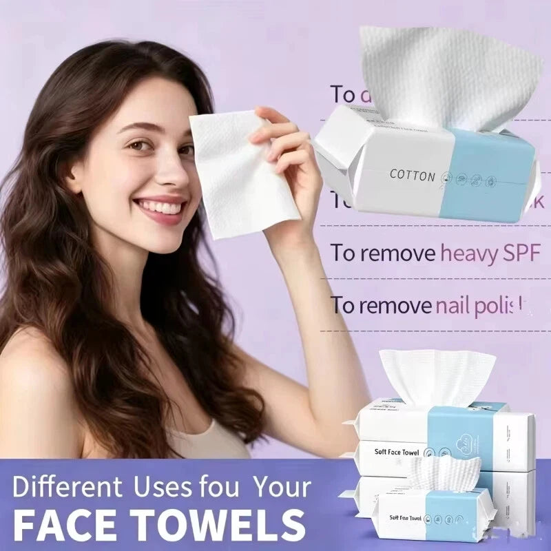 Soft Cotton Disposable Facial Towels for Sensitive Skin