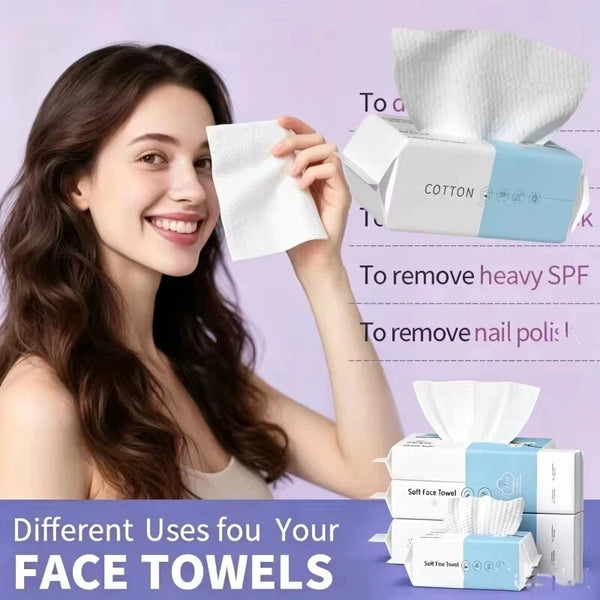 Soft Cotton Disposable Facial Towels for Sensitive Skin