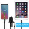 Dual USB Car Charger with LED Voltmeter – Fast Charging 12V/24V