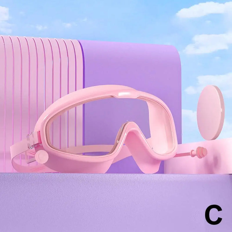 Anti-Fog Swim Goggles with Integrated Earplugs