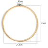 A circular bamboo embroidery hoop with a 3.3cm adjustable screw, measuring 23cm in diameter.