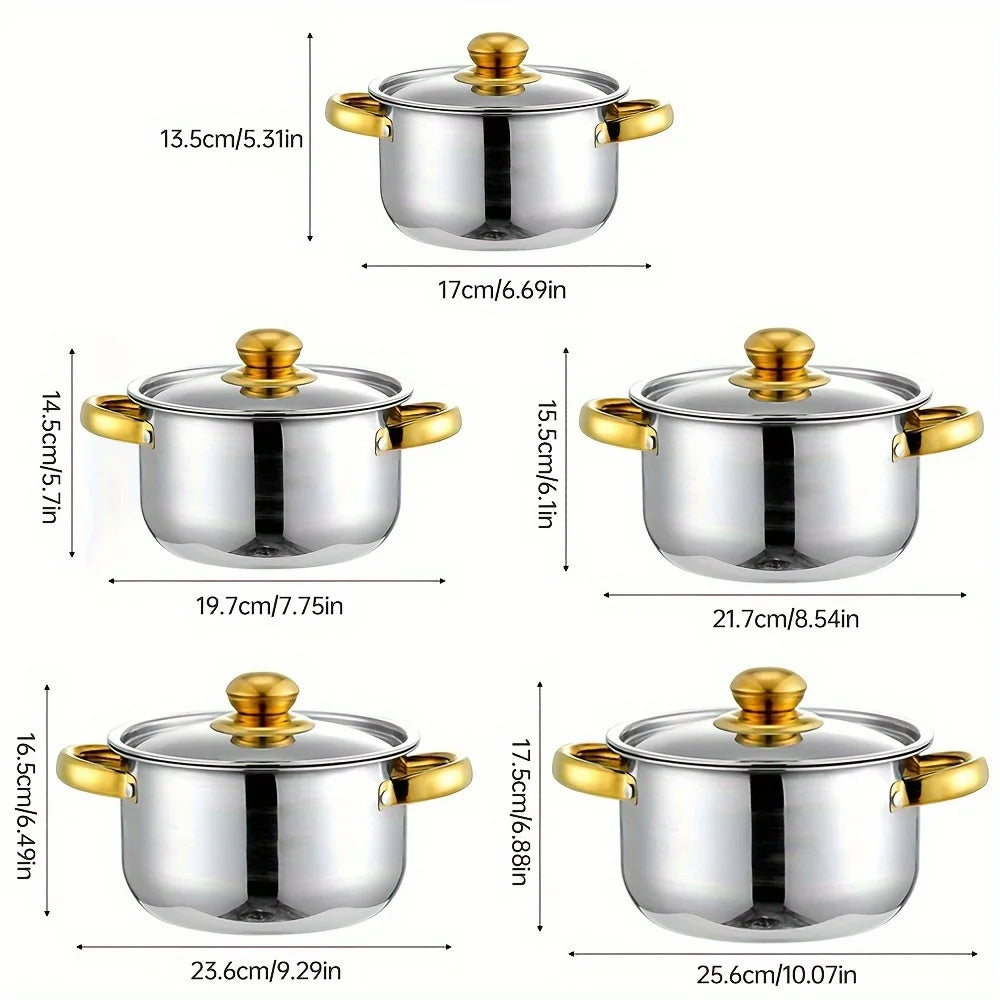 5-teiliges Edelstahl-Kochgeschirr-Set
