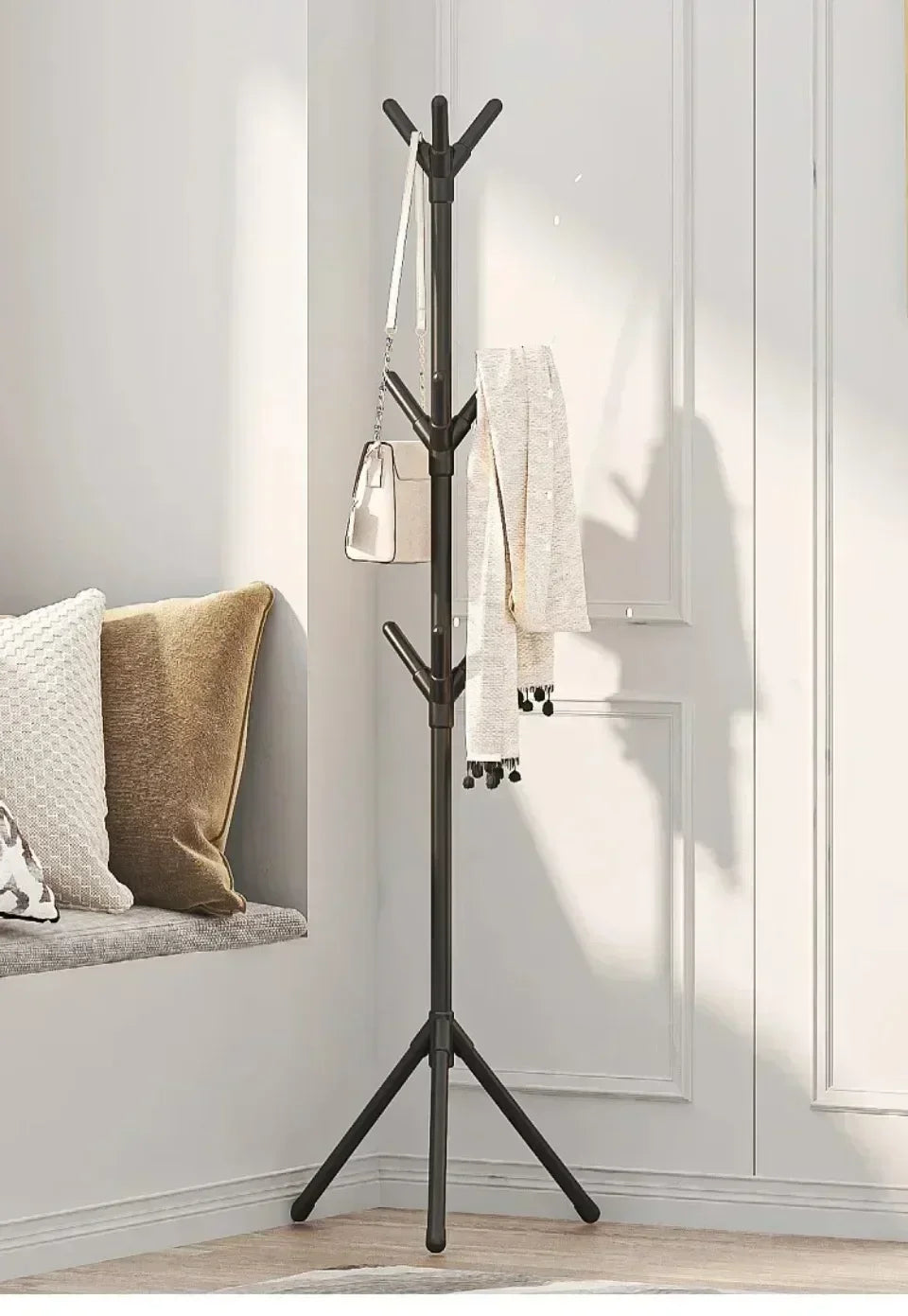 Vertical Tree Branch Coat Rack with 3 Hooks