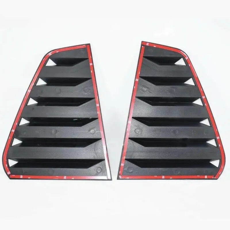 Two black side rear window louver shutter covers with red trim for VW Golf MK6/7/7.5/8
