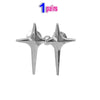 One pair of silver Y2K star waist tightener clips for jeans