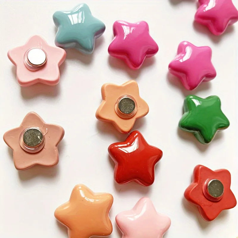 Star-Shaped Refrigerator Magnets for Photos and Notes