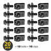Set of 20 bolts and clips for engine cover and undertray fastening