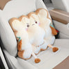 Cartoon Toast-Shaped Seat & Back Cushion – Washable Anti-Fatigue Support Pillow