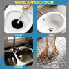 Image showing a flexible drain snake with a drill adapter used for cleaning sinks and pipes, along with floor drains.