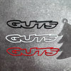 GUTS Text Vinyl Decal – Waterproof Car & Laptop Sticker