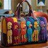 Poodle Print Quilted Travel Duffle Bag