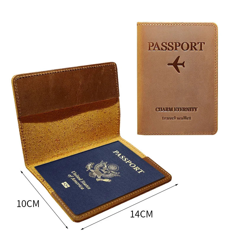 RFID-Blocking Leather Passport Holder