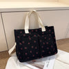 Strawberry Bowknot Canvas Tote Bag
