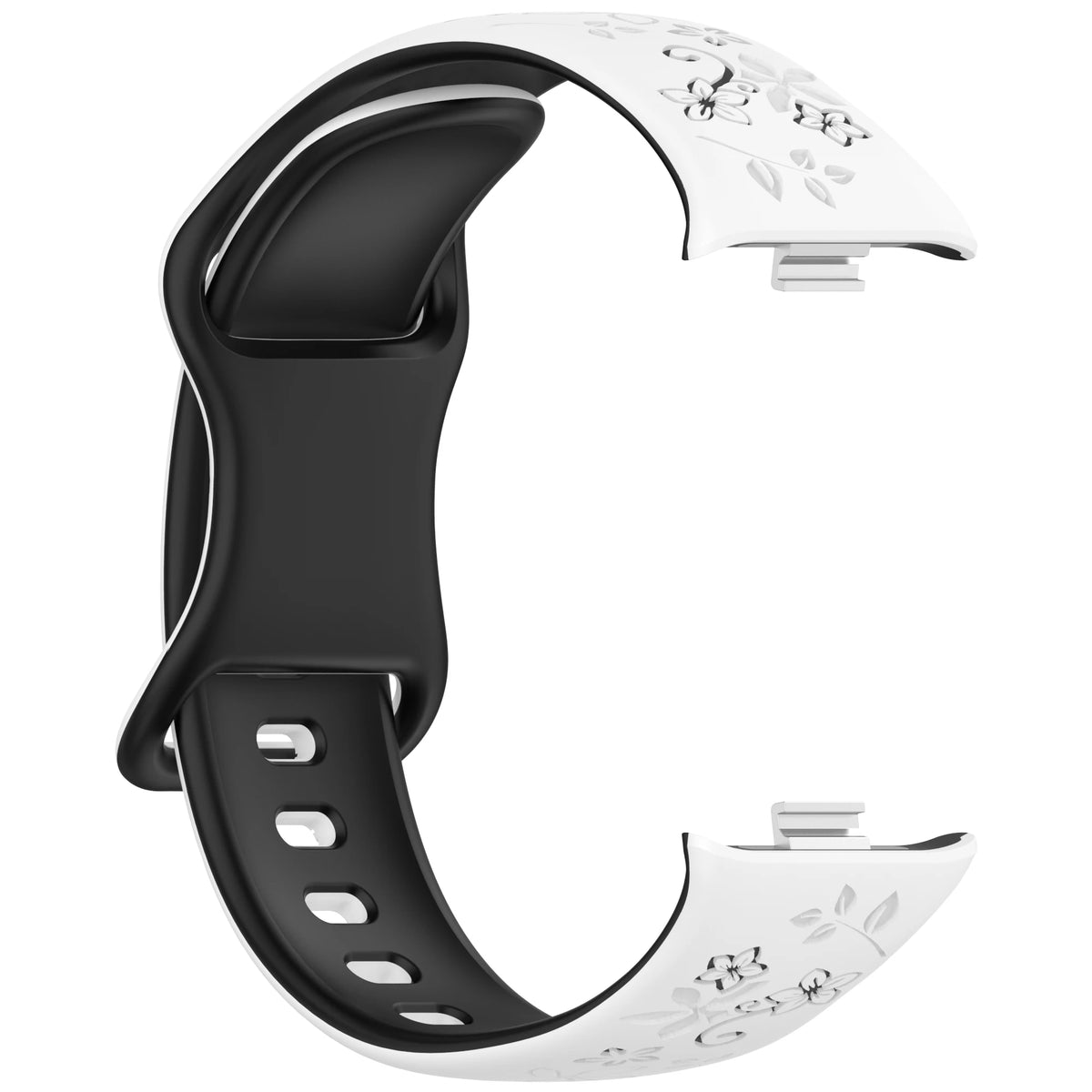 Two-Tone Floral Silicone Watch Strap for Redmi Smartwatches
