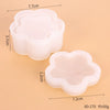 A set of clear silicone resin jewelry boxes with lids, showing dimensions and weight.