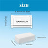 A white rectangular sealing clay product shown in two forms: a flat strip and a block.